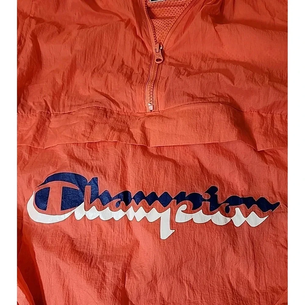 Champion‎ Mens Windbreaker Lightweight Coat Hoodie Anorak Fluorescent Medium